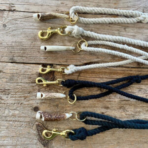 Dog Lead with Stag Horn Whistle