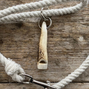 Dog Lead with Stag Horn Whistle